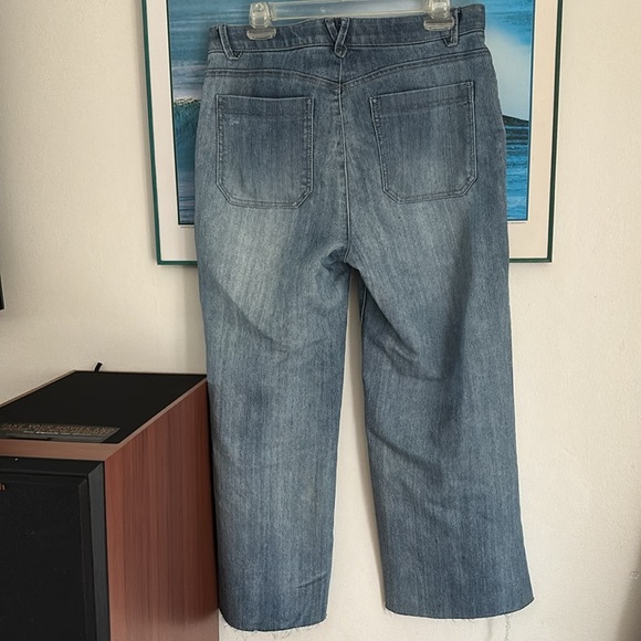 NWOT DEMOCRACY high rise ab technology fly button wide leg ankle jeans  size 12 - Picture 5 of 6